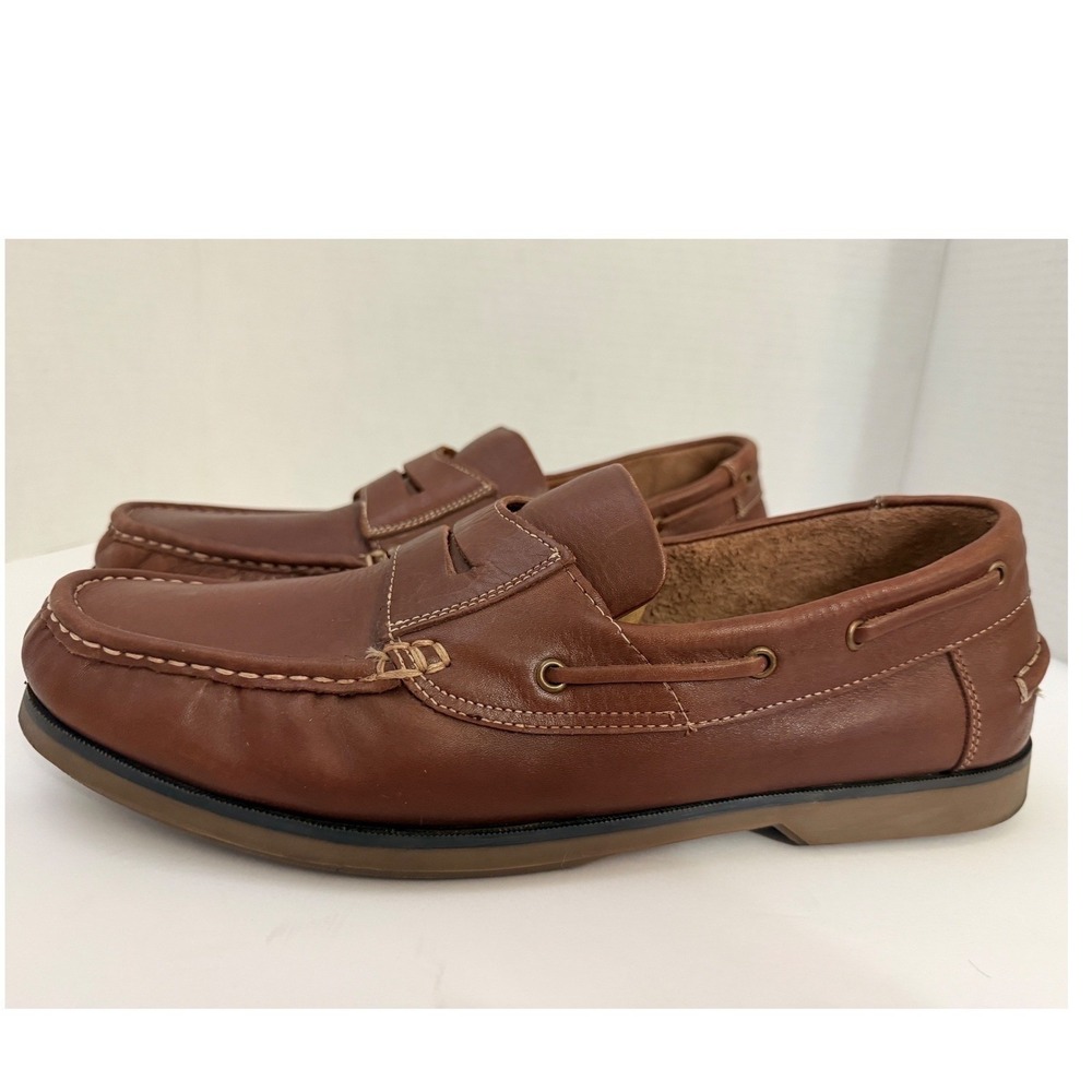 Samuel Windsor Mens Brown Leather Penny Loafer Shoes Size‎ 12 11077